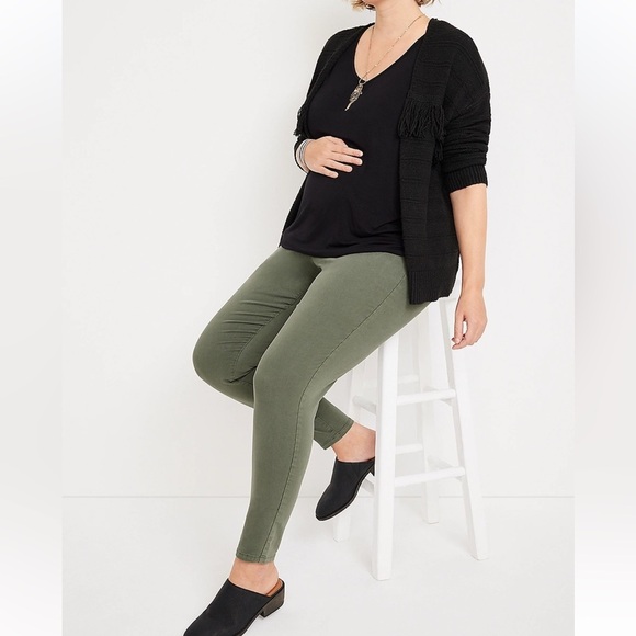 Plus Size Over The Bump Colored Maternity Jegging - Picture 2 of 4